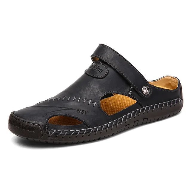 ELEGANTIEE | Sandali ortopedici in pelle da uomo