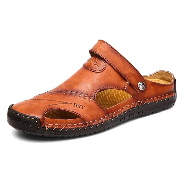 ELEGANTIEE | Sandali ortopedici in pelle da uomo