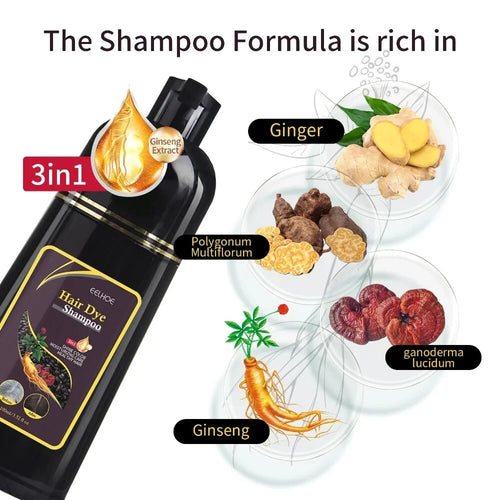 Black Hair Dye Restorative and Color Shampoo | Elegantiee