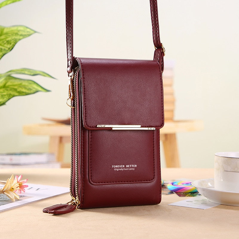 Elegantiee | Borsa a tracolla in pelle con touch screen