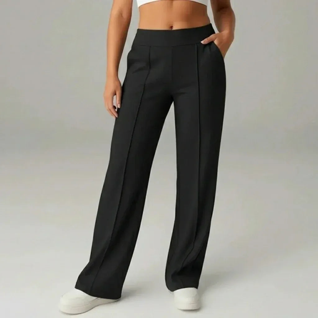 SoftFlex Comfort | Pantaloni a vita alta elasticizzati a gamba larga - ELEGANTIEE