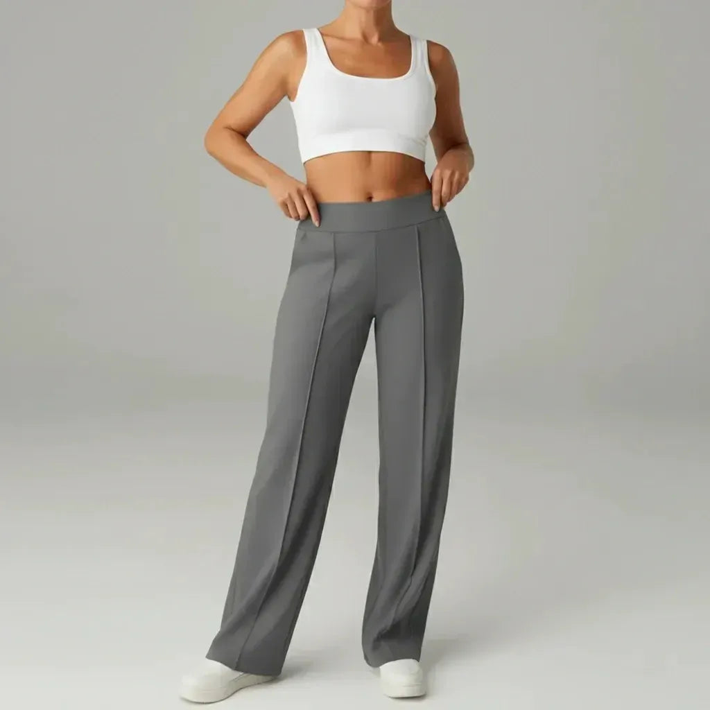SoftFlex Comfort | Pantaloni a vita alta elasticizzati a gamba larga - ELEGANTIEE