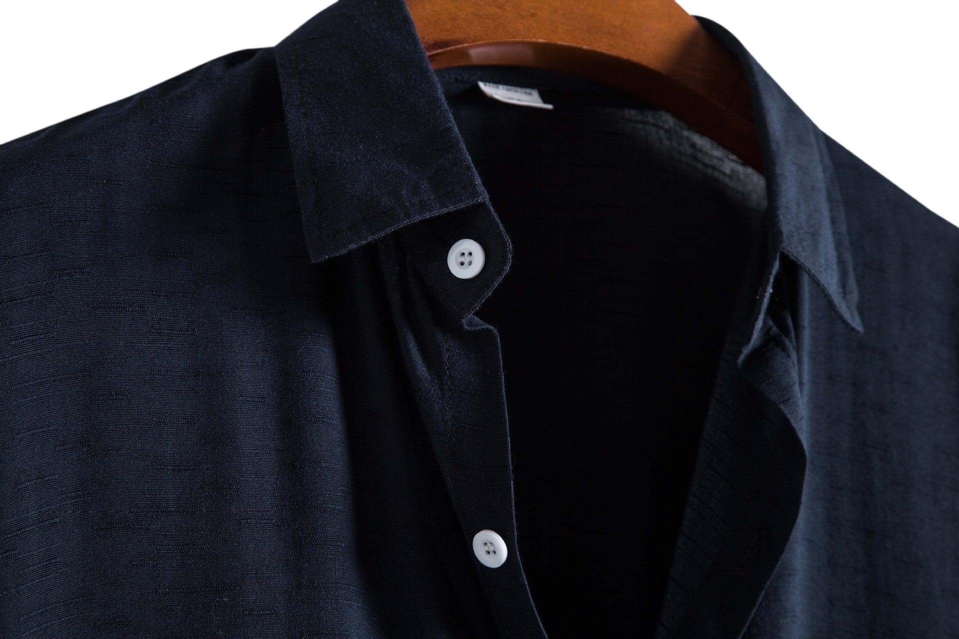 Elegantiee | FixLinen™ – Camicia Traspirante con Colletto Aperto