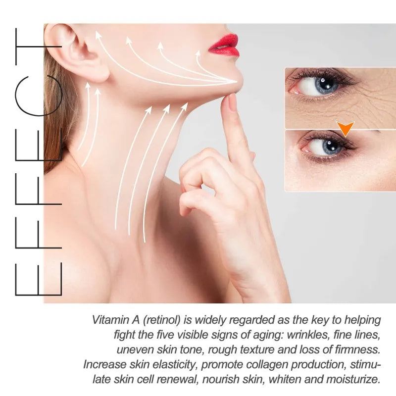Facial Cream with Retinol, Collagen and Hyaluronic Acid – Eliminates Dark Circles, Reduces Wrinkles, Brightens and Softens the Skin.