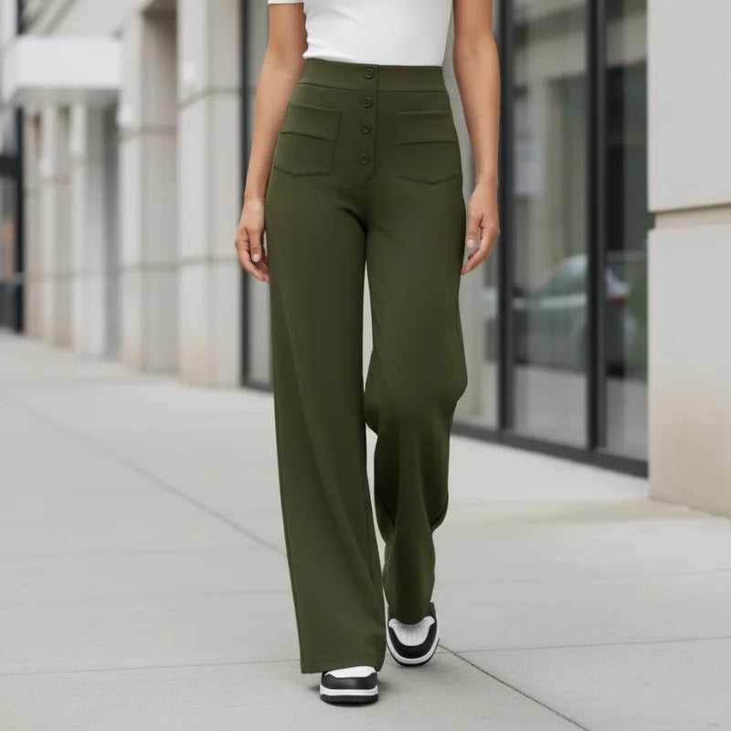 ELEGANTIEE | Pantaloni Casual a Vita Alta Perfetta Vestibilità