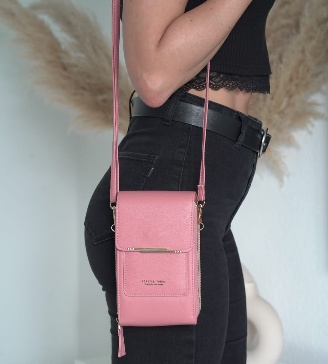 Elegantiee | Borsa a tracolla in pelle con touch screen