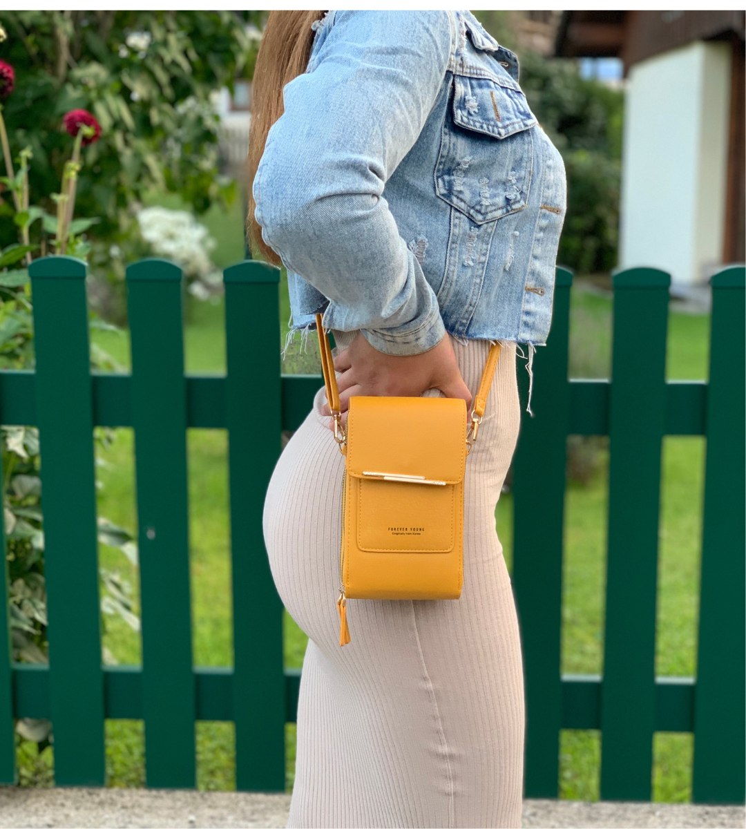 Elegantiee | Borsa a tracolla in pelle con touch screen