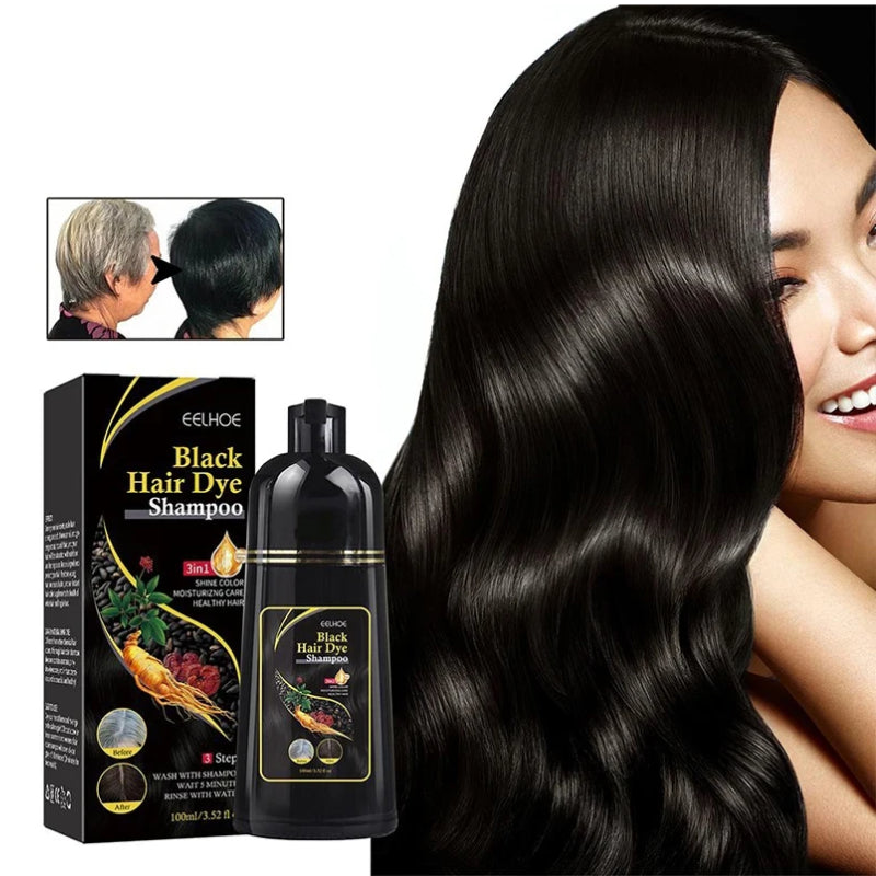 Black Hair Dye Restorative and Color Shampoo | Elegantiee