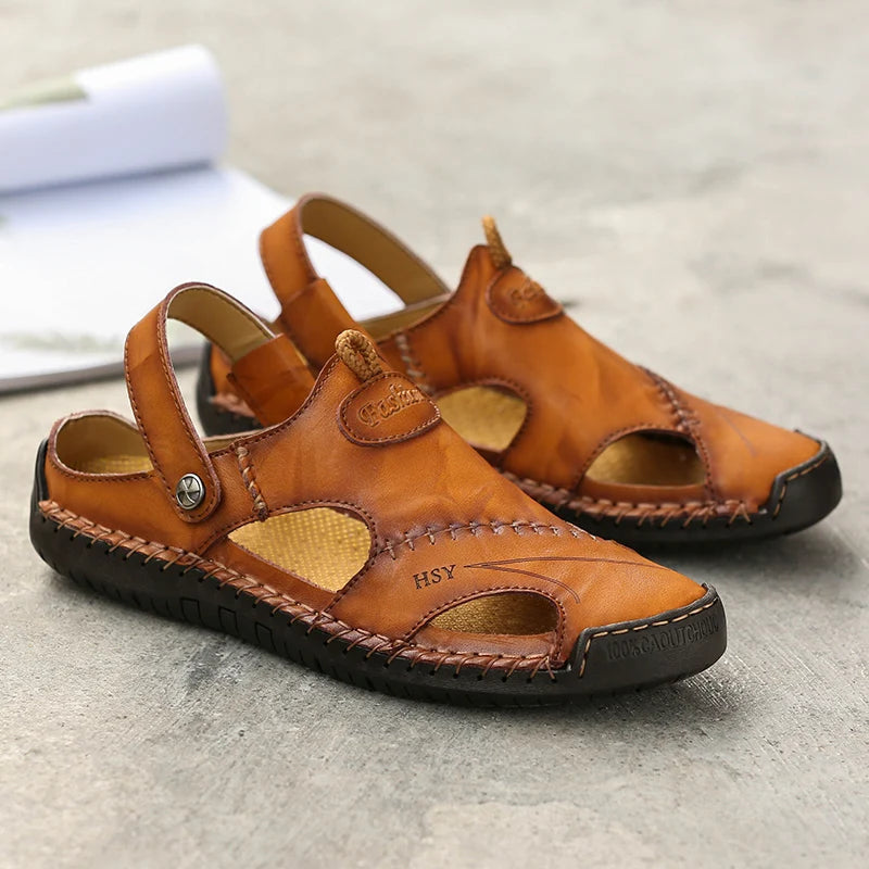 ELEGANTIEE | Sandali ortopedici in pelle da uomo