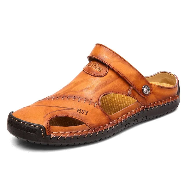 ELEGANTIEE | Sandali ortopedici in pelle da uomo
