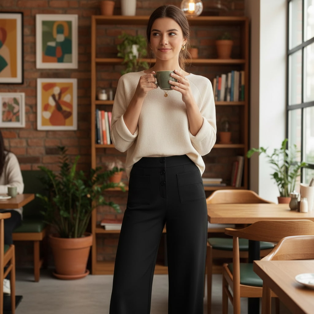 ELEGANTIEE | Pantaloni Casual a Vita Alta Perfetta Vestibilità