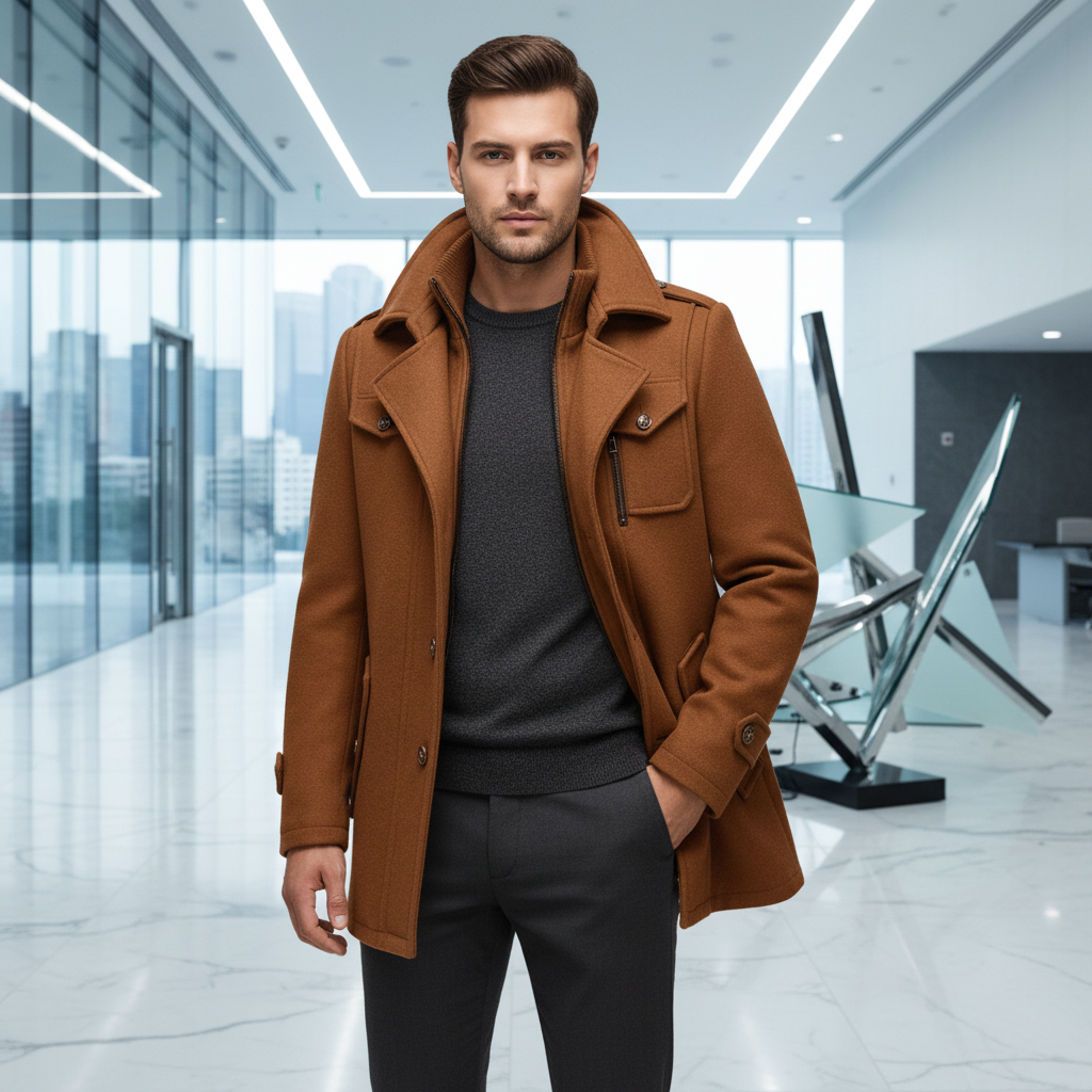 ELEGANTIEE | Cappotto da uomo a due pezzi per stile e calore