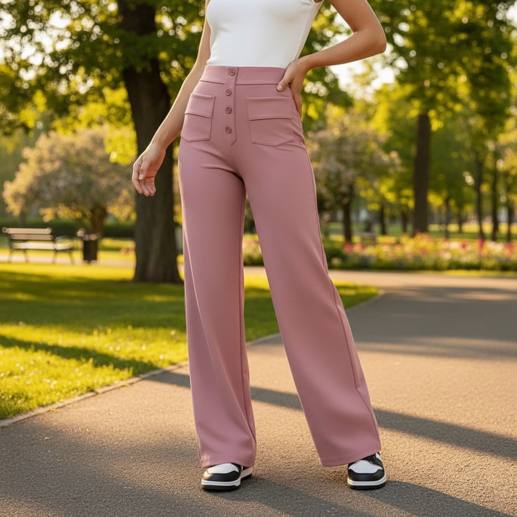 ELEGANTIEE | Pantaloni Casual a Vita Alta Perfetta Vestibilità