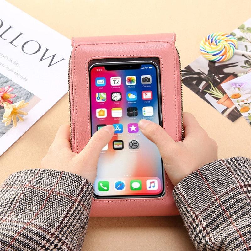 Elegantiee | Borsa a tracolla in pelle con touch screen