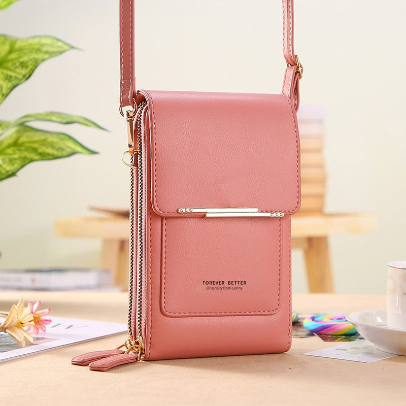 Elegantiee | Borsa a tracolla in pelle con touch screen