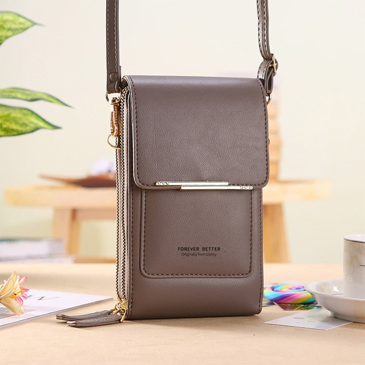 Elegantiee | Borsa a tracolla in pelle con touch screen