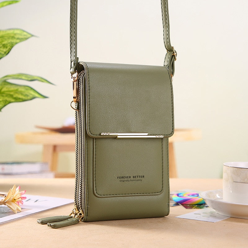 Elegantiee | Borsa a tracolla in pelle con touch screen