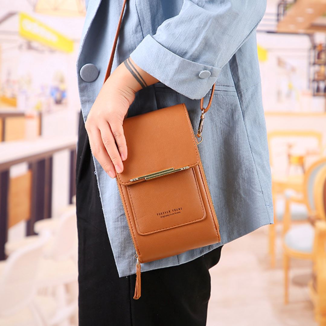 Elegantiee | Borsa a tracolla in pelle con touch screen