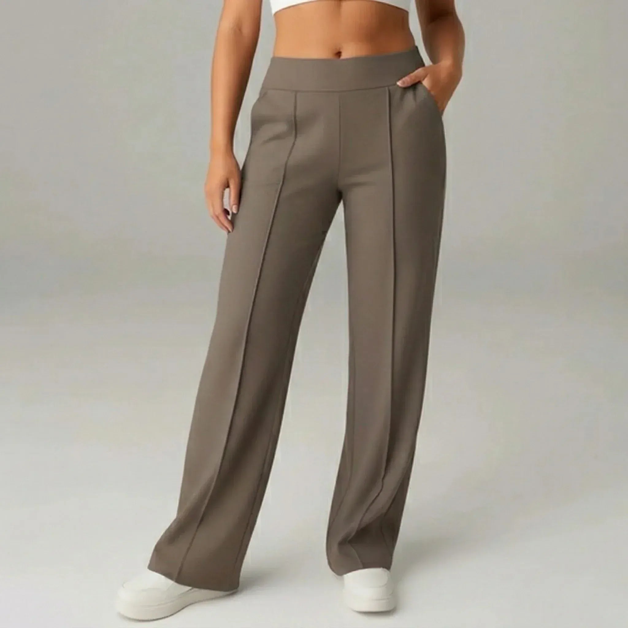 SoftFlex Comfort | Pantaloni a vita alta elasticizzati a gamba larga - ELEGANTIEE