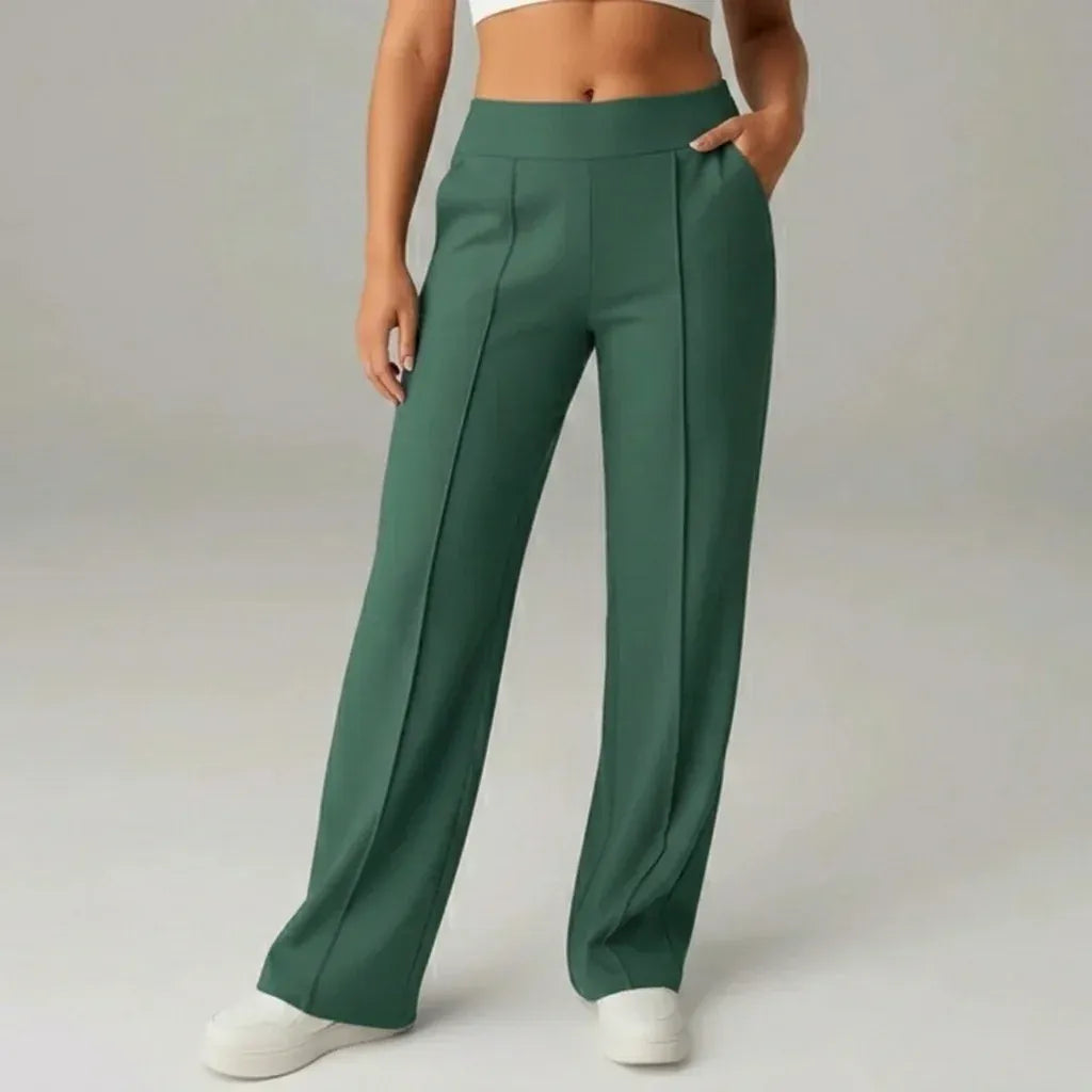 SoftFlex Comfort | Pantaloni a vita alta elasticizzati a gamba larga - ELEGANTIEE