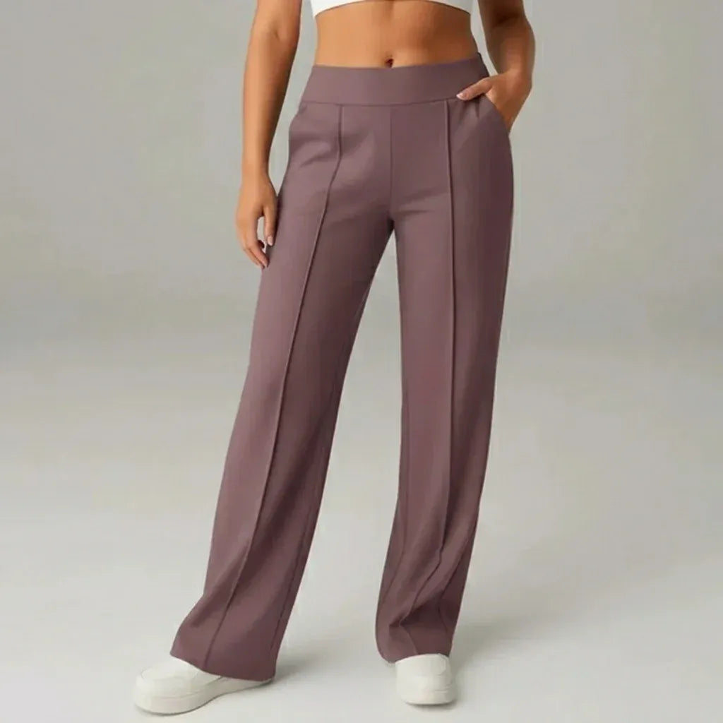 SoftFlex Comfort | Pantaloni a vita alta elasticizzati a gamba larga - ELEGANTIEE