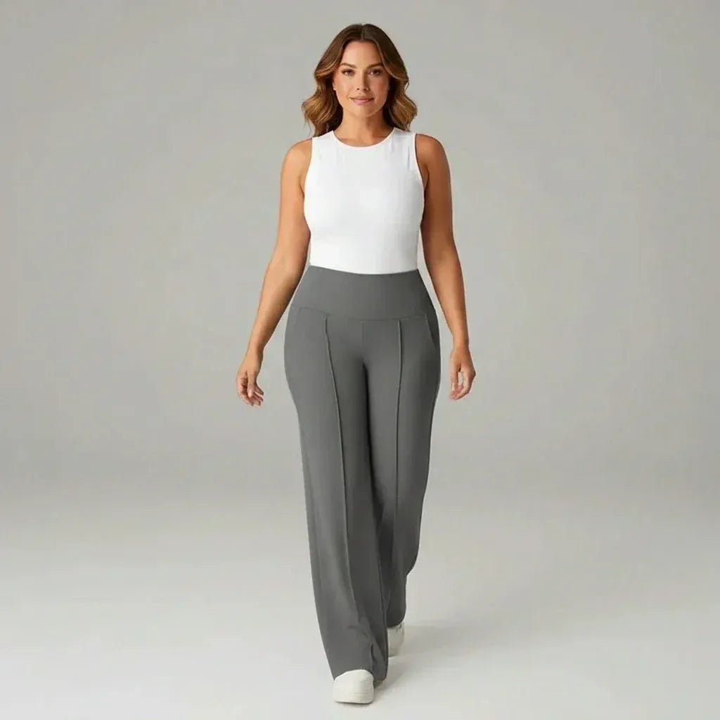 SoftFlex Comfort | Pantaloni a vita alta elasticizzati a gamba larga - ELEGANTIEE