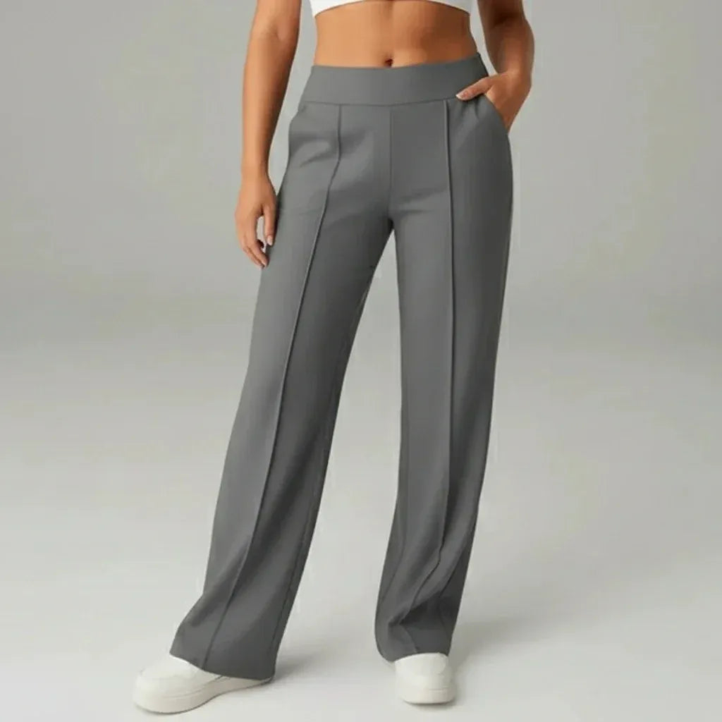 SoftFlex Comfort | Pantaloni a vita alta elasticizzati a gamba larga - ELEGANTIEE