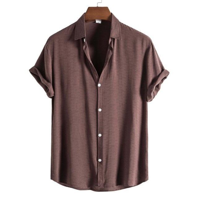 Elegantiee | FixLinen™ – Camicia Traspirante con Colletto Aperto