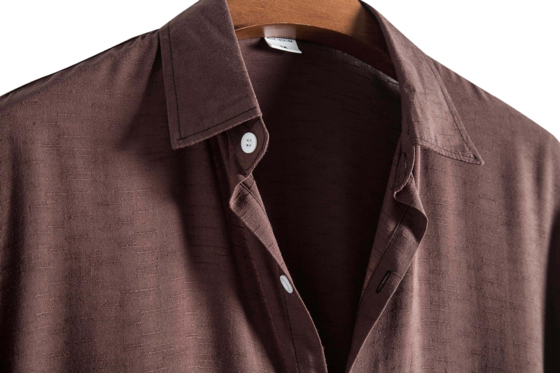 Elegantiee | FixLinen™ – Camicia Traspirante con Colletto Aperto